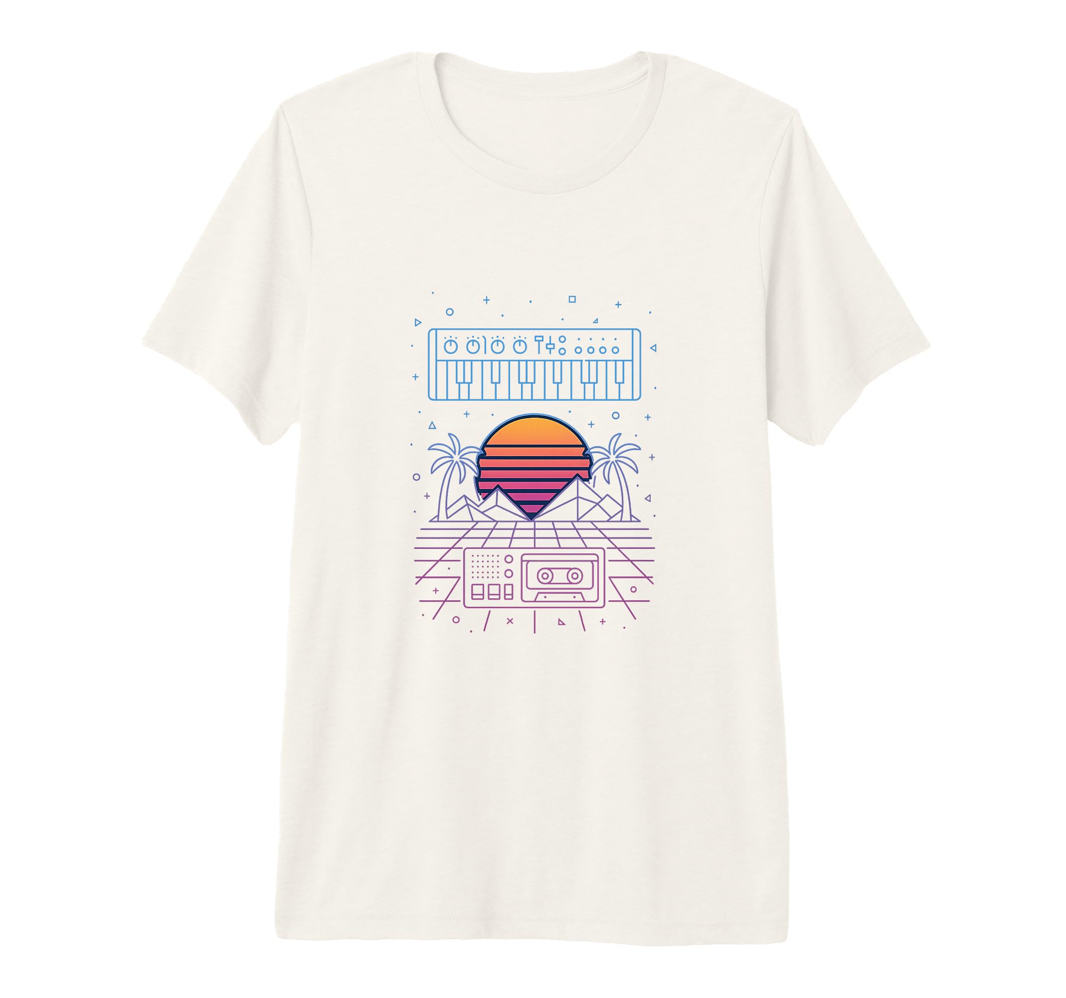 80S Synthwave Tri Blend T-Shirt - Fun Novelty Design for Adults - T-Shirt, Sweatshirt, Hoodie