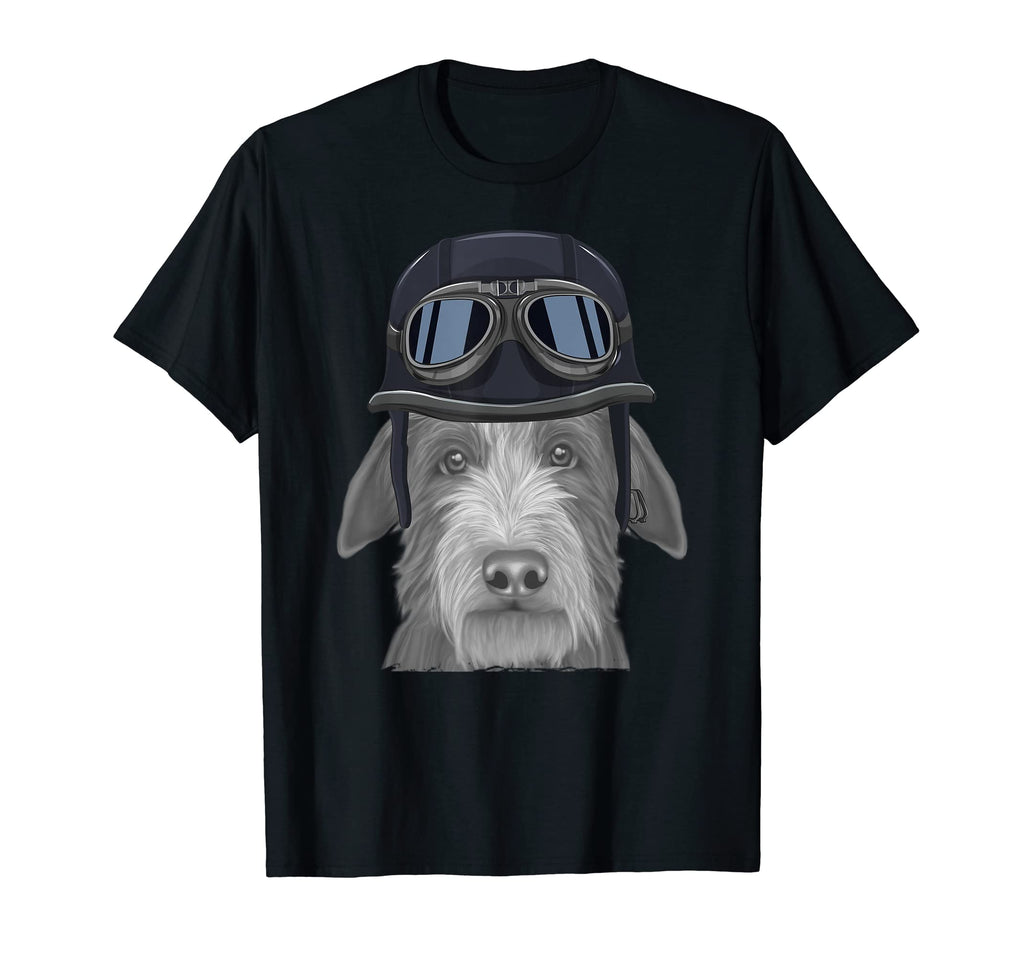 Scottish Deerhound Wearing Motorcycle T-Shirt - Graphic Print Men Women - T-Shirt, Sweatshirt, Hoodie