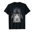 Scottish Deerhound Wearing Motorcycle T-Shirt - Graphic Print Men Women - T-Shirt, Sweatshirt, Hoodie