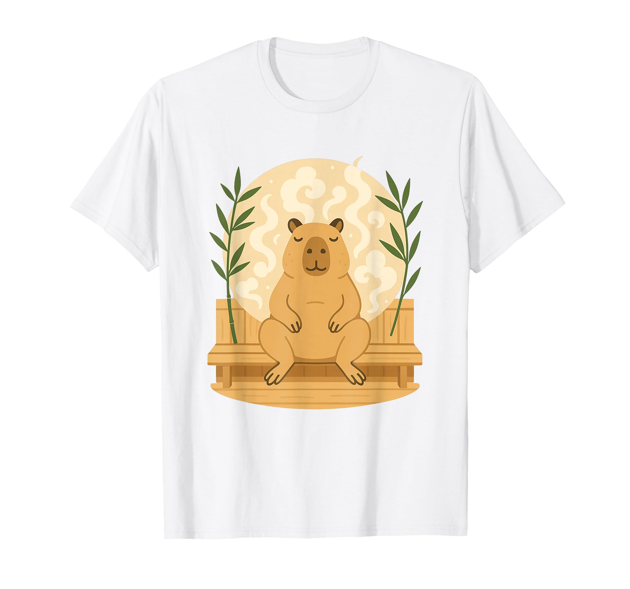 Relaxed Capybara Sauna Zen Steam Self T-Shirt - Minimalist Print Unisex - T-Shirt, Sweatshirt, Hoodie