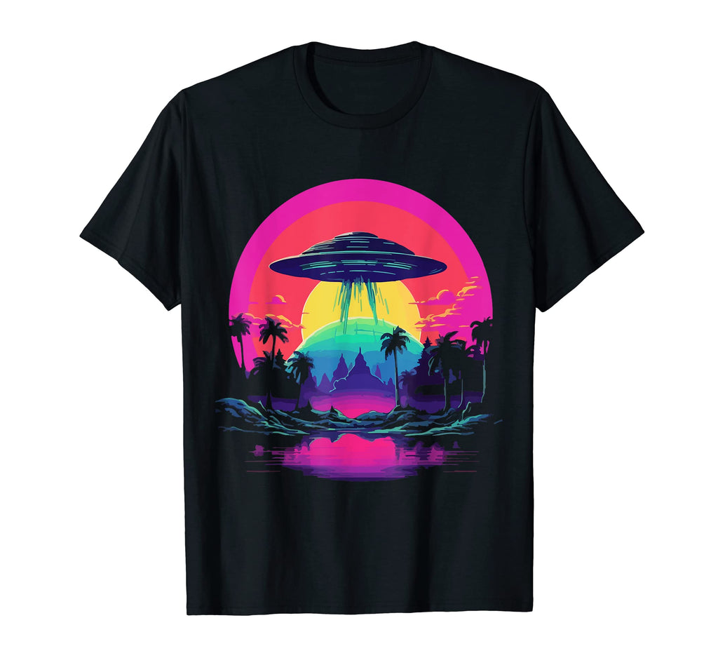 Ufo Alien 80S Vaporwave Synthwave T-Shirt - Trendy Graphic Unisex - T-Shirt, Sweatshirt, Hoodie