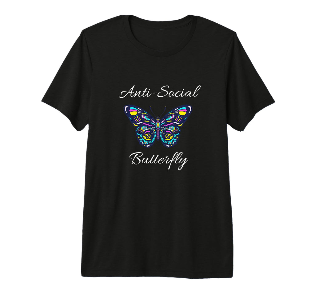 Anti Social Butterfly Bold Simple T-Shirt - Unique Graphic for Adults - T-Shirt, Sweatshirt, Hoodie