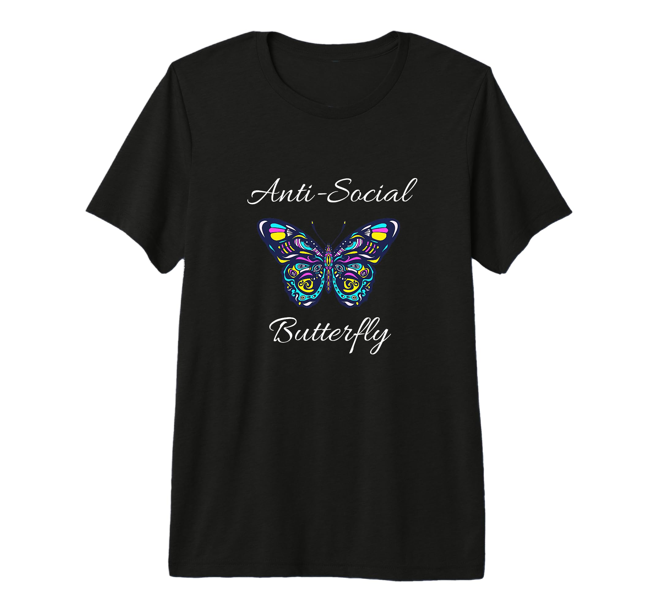 Anti Social Butterfly Bold Simple T-Shirt - Unique Graphic for Adults - T-Shirt, Sweatshirt, Hoodie