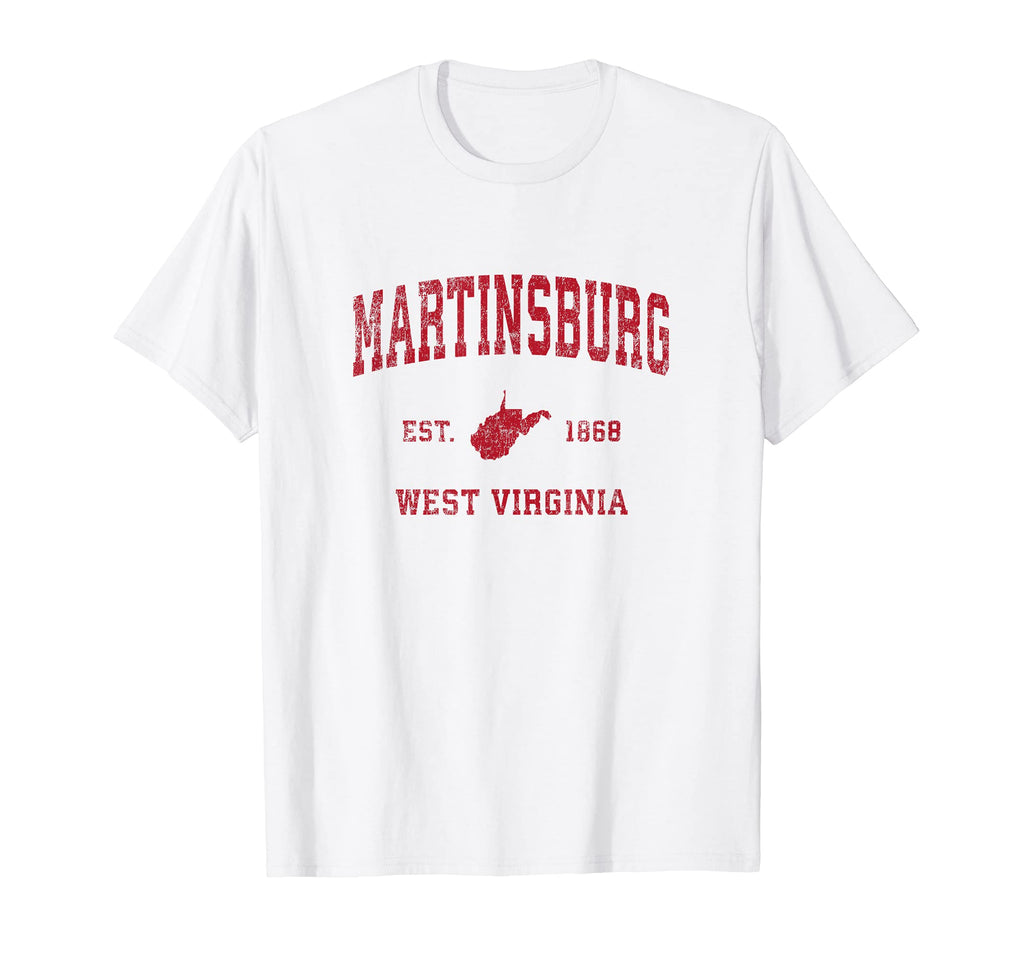 Martinsburg West Virginia Wv Sports Red T-Shirt - Fun Novelty Design Unisex - T-Shirt, Sweatshirt, Hoodie