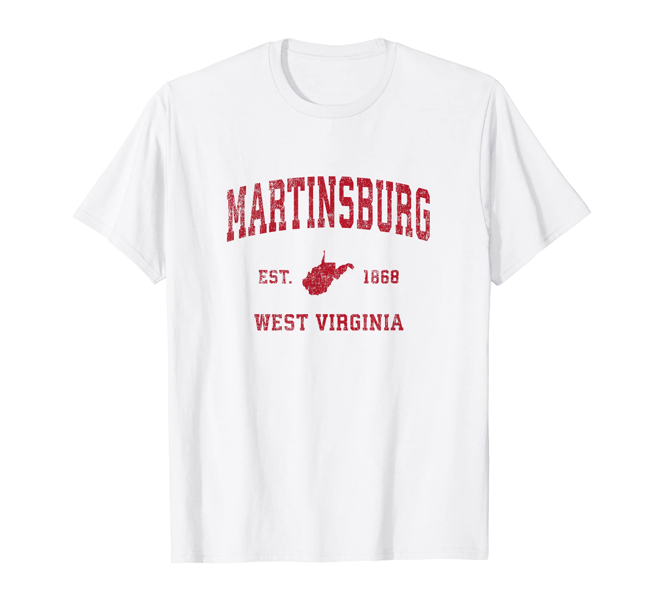 Martinsburg West Virginia Wv Sports Red T-Shirt - Fun Novelty Design Unisex - T-Shirt, Sweatshirt, Hoodie