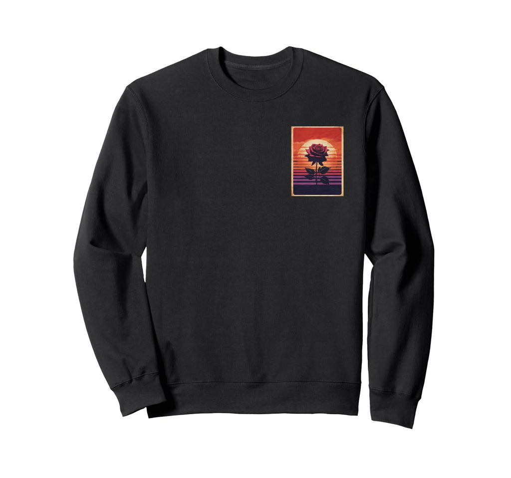Aesthetic Rose Sunset Art Floral Sweatshirt - Aesthetic Graphic for Adults - T-Shirt, Sweatshirt, Hoodie