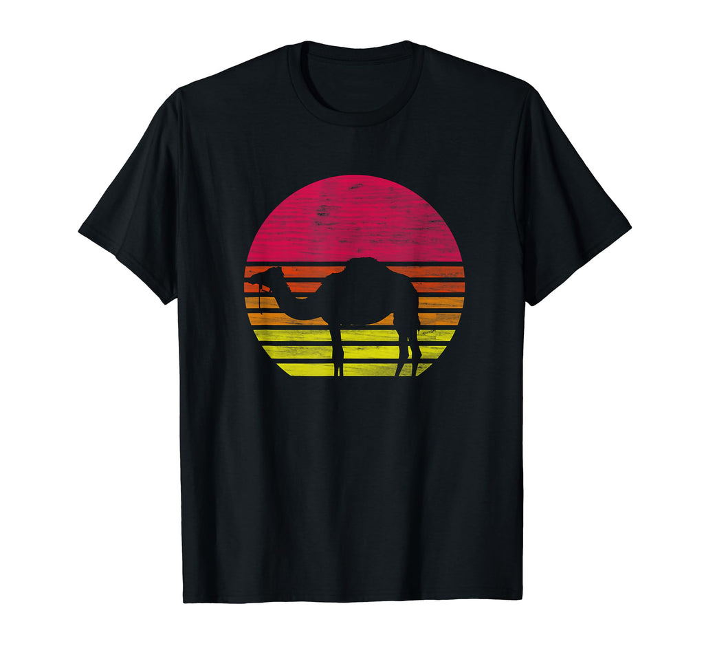 Desert Camel Silhouette Under Sunset T-Shirt - Custom Art Print Men Women - T-Shirt, Sweatshirt, Hoodie