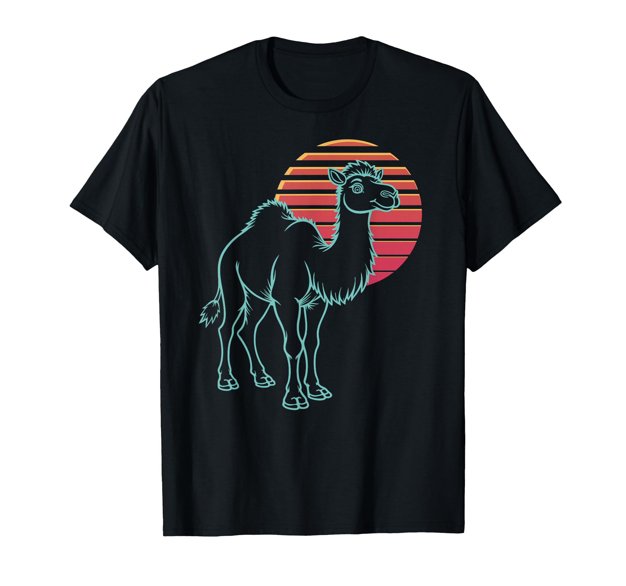 Camel Lover Animal Synthwave 80S T-Shirt - Casual Everyday Wear Men Women - T-Shirt, Sweatshirt, Hoodie