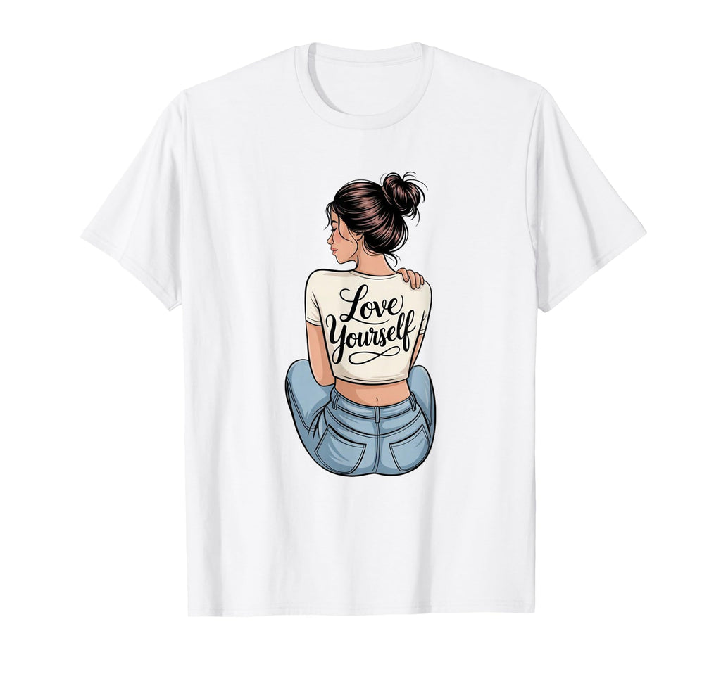 Love Yourself Self Care Illustration T-Shirt - Aesthetic Graphic Men Women - T-Shirt, Sweatshirt, Hoodie