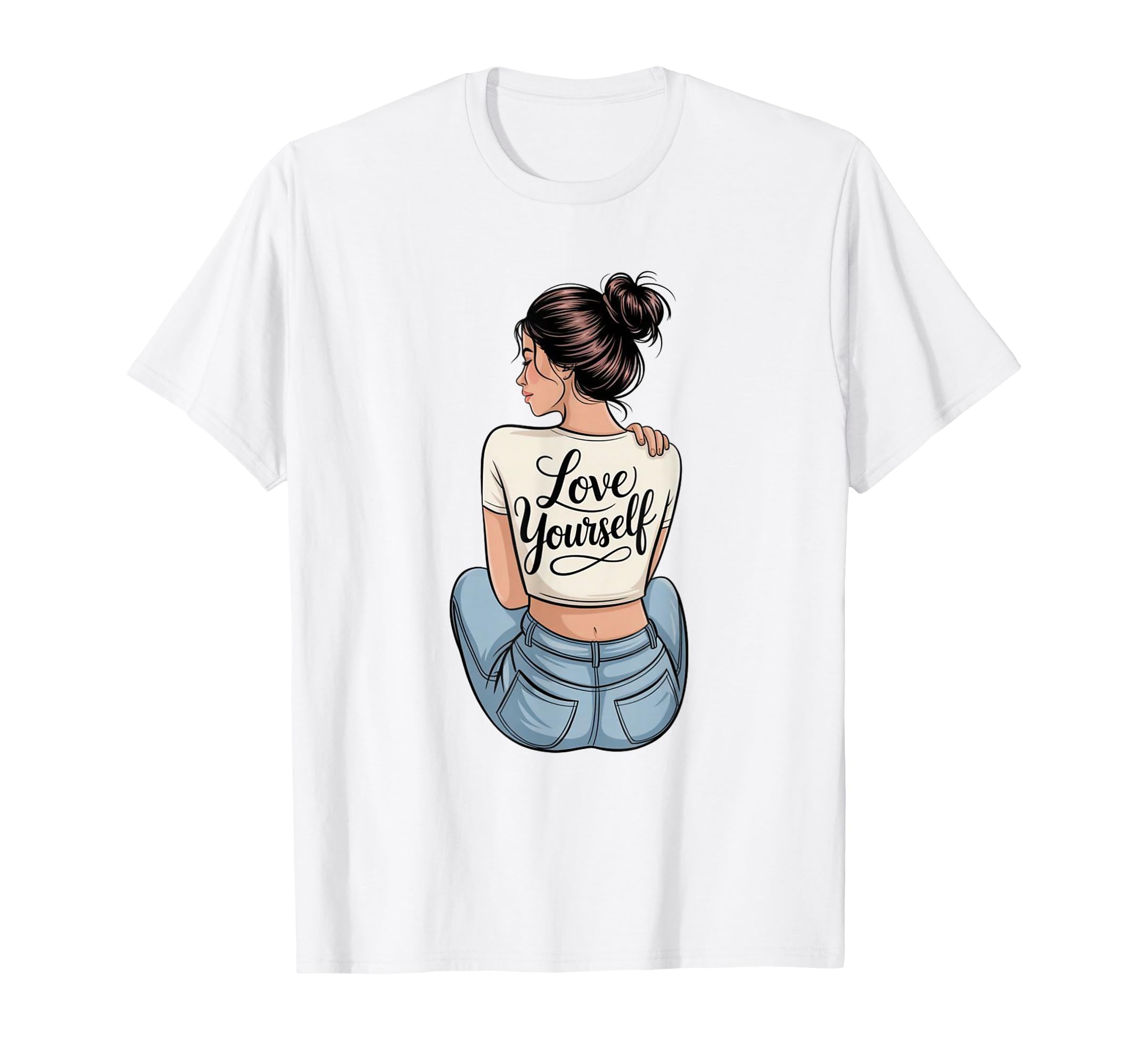 Love Yourself Self Care Illustration T-Shirt - Aesthetic Graphic Men Women - T-Shirt, Sweatshirt, Hoodie