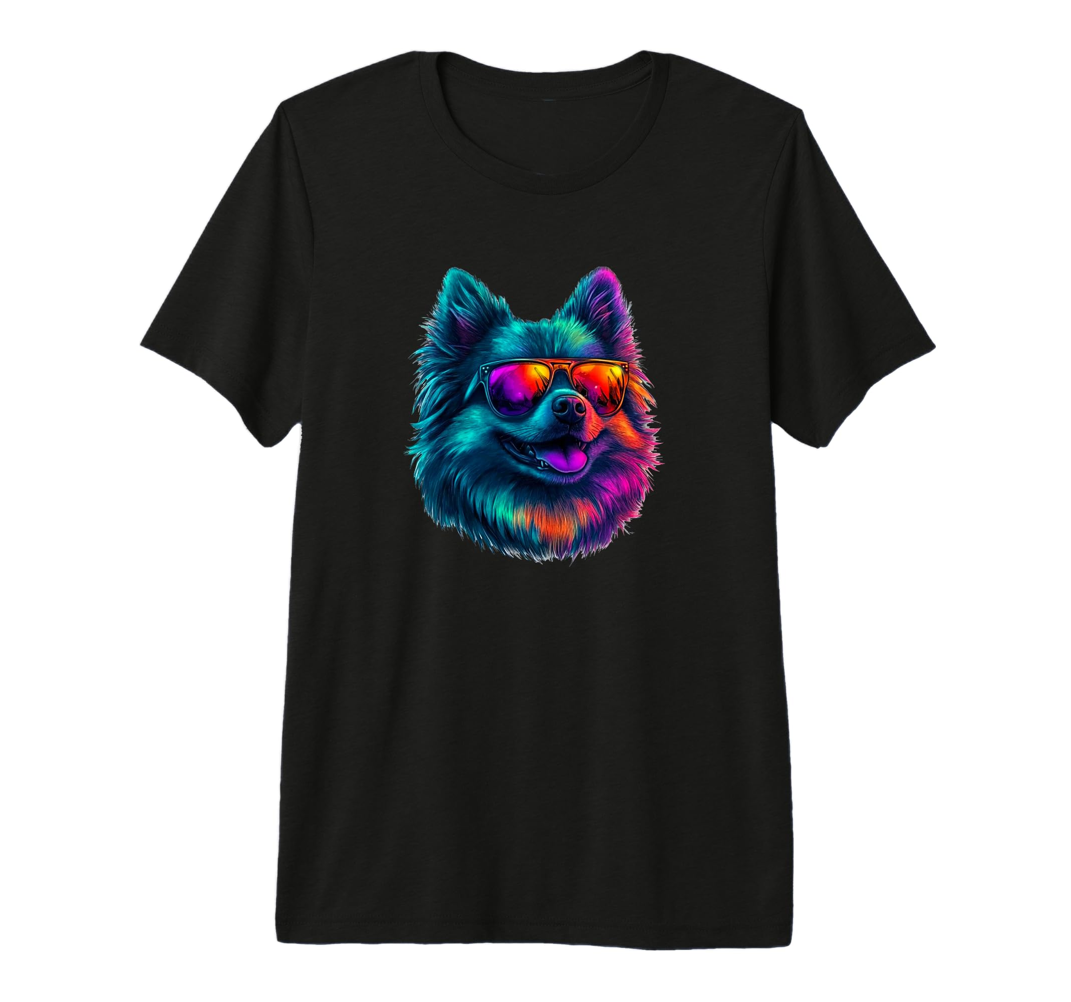 Mens Funny Synthwave 80S 90S Pomeranian T-Shirt - Trendy Graphic Unisex - T-Shirt, Sweatshirt, Hoodie