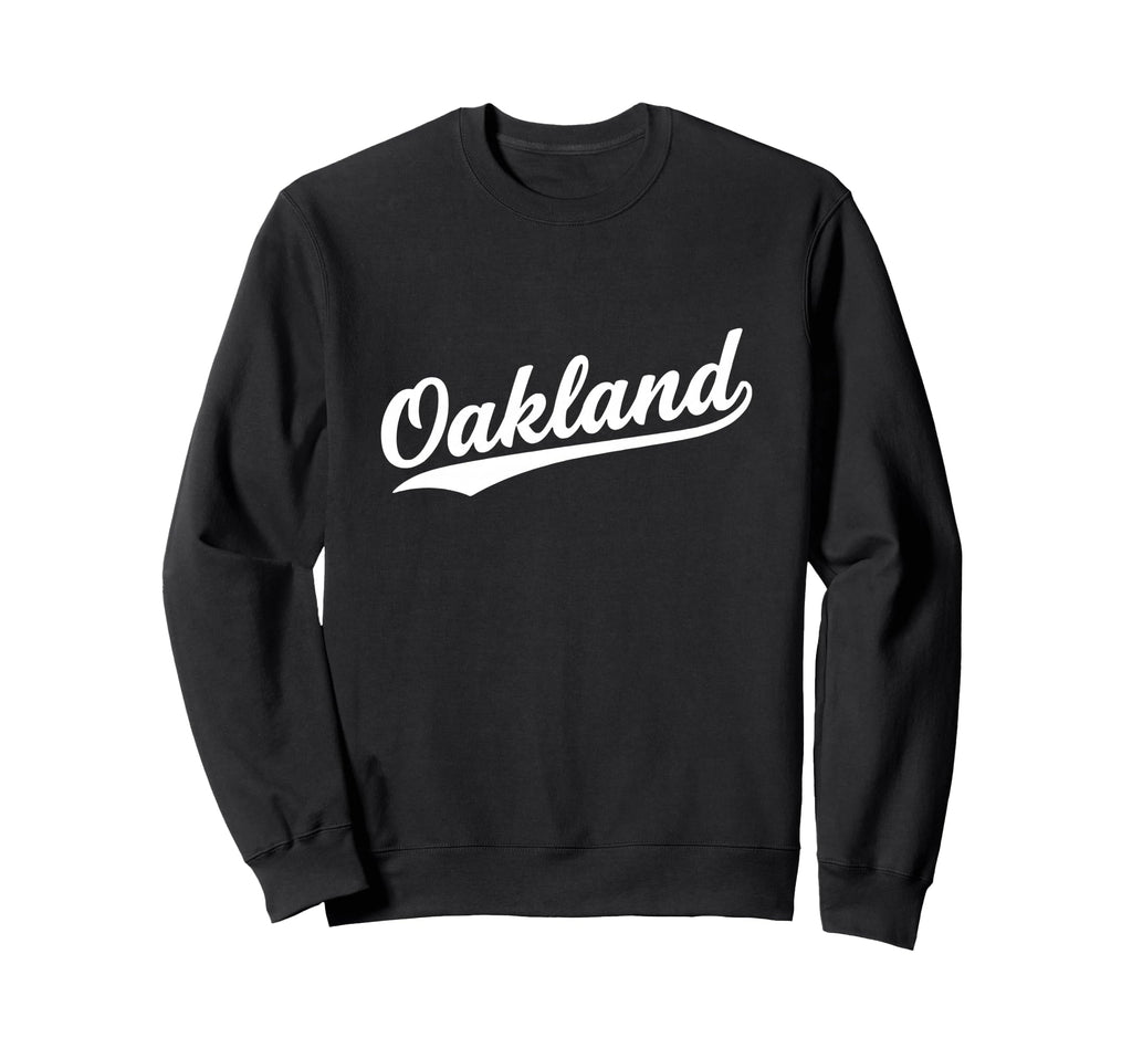 Oakland California Script 1970S White Sweatshirt - Custom Art Print Unisex - T-Shirt, Sweatshirt, Hoodie