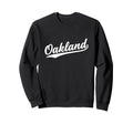 Oakland California Script 1970S White Sweatshirt - Custom Art Print Unisex - T-Shirt, Sweatshirt, Hoodie