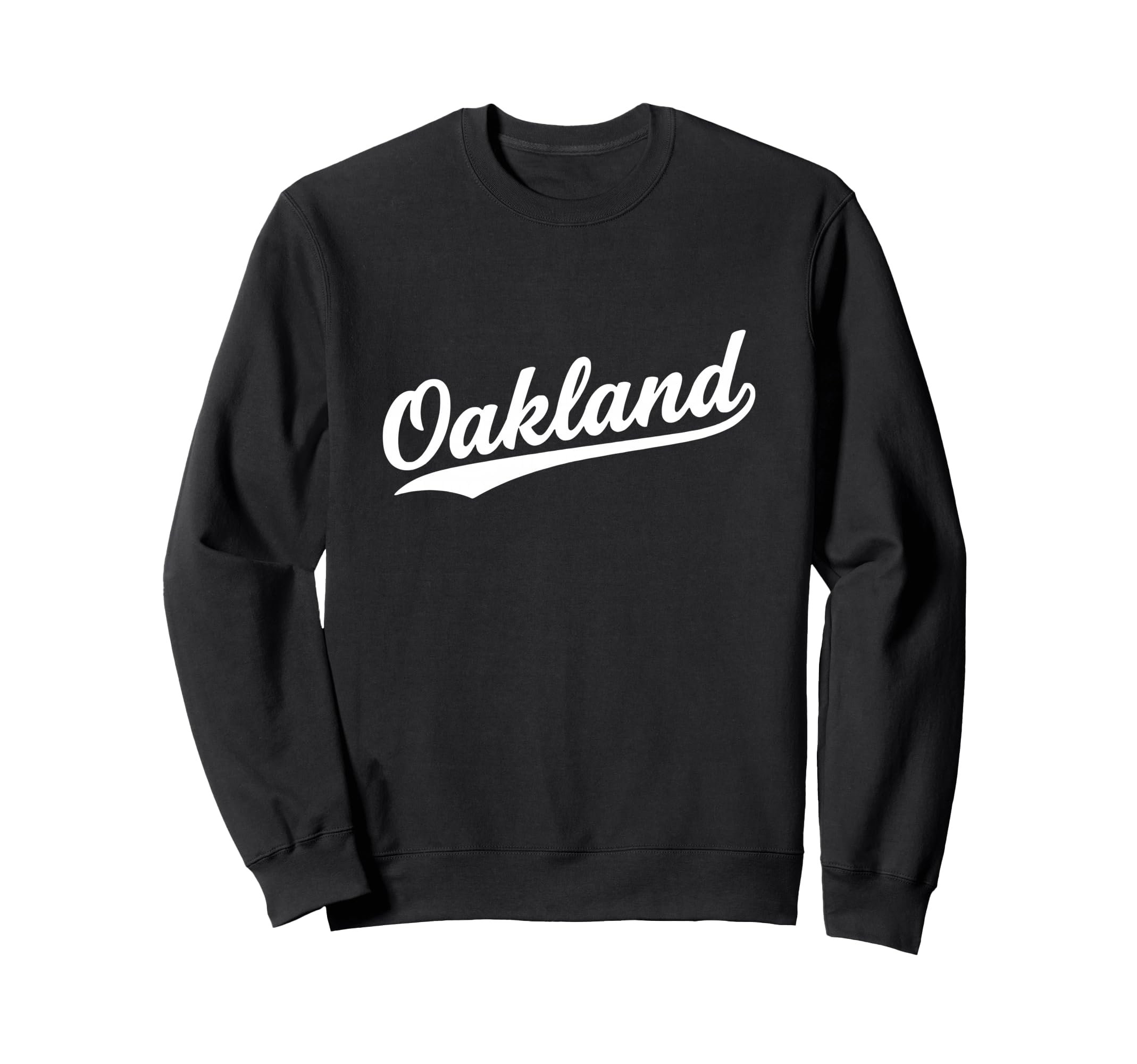 Oakland California Script 1970S White Sweatshirt - Custom Art Print Unisex - T-Shirt, Sweatshirt, Hoodie