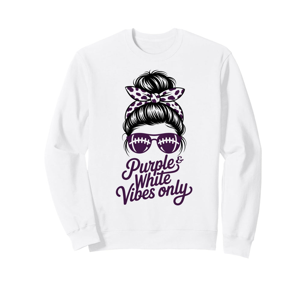 Purple White Vibes Only Field Day Sweatshirt - Trendy Graphic Men Women - T-Shirt, Sweatshirt, Hoodie