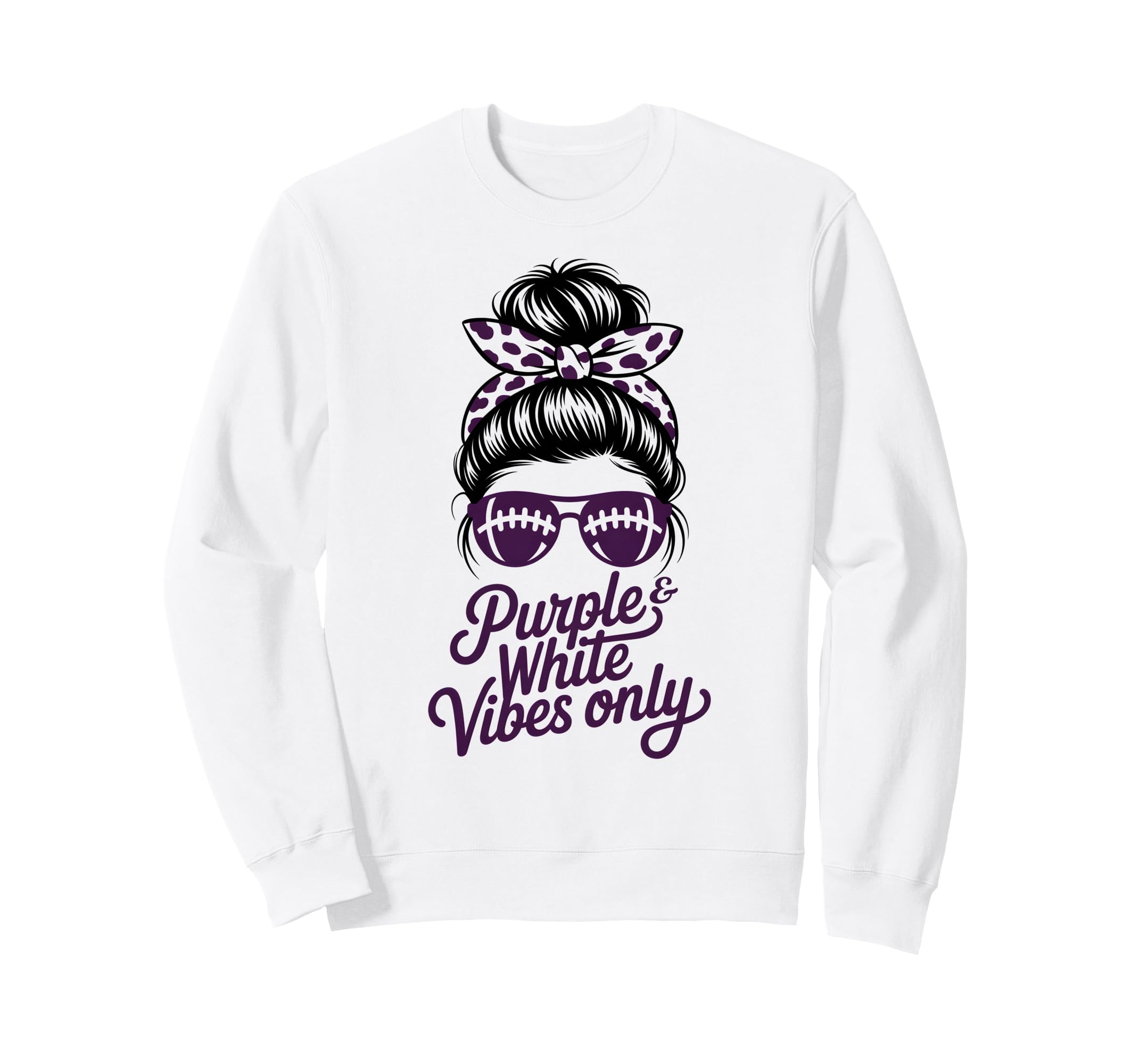 Purple White Vibes Only Field Day Sweatshirt - Trendy Graphic Men Women - T-Shirt, Sweatshirt, Hoodie