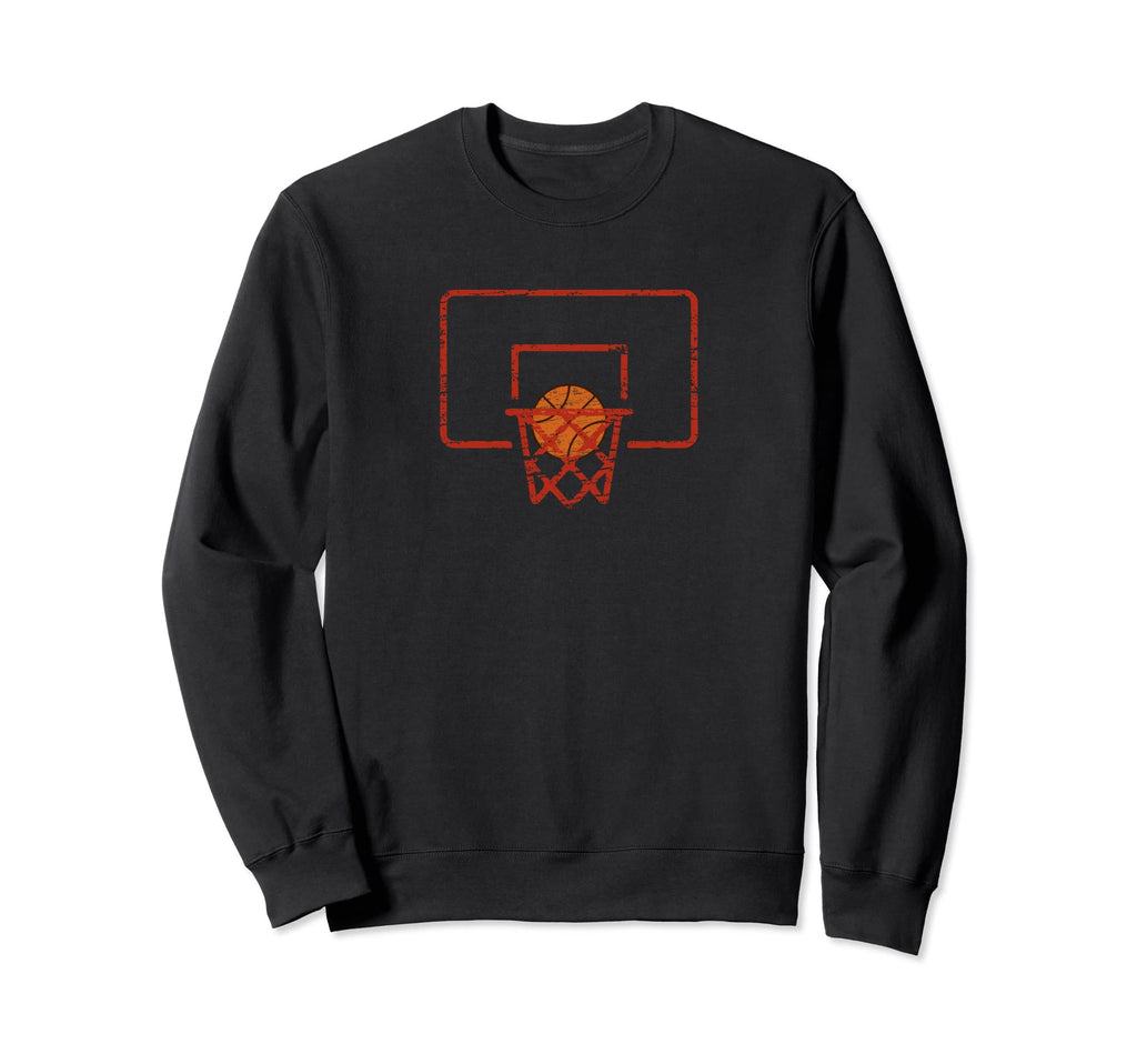 Basketball Hoops And Ball Distressed Sweatshirt - Fun Novelty Design Unisex - T-Shirt, Sweatshirt, Hoodie