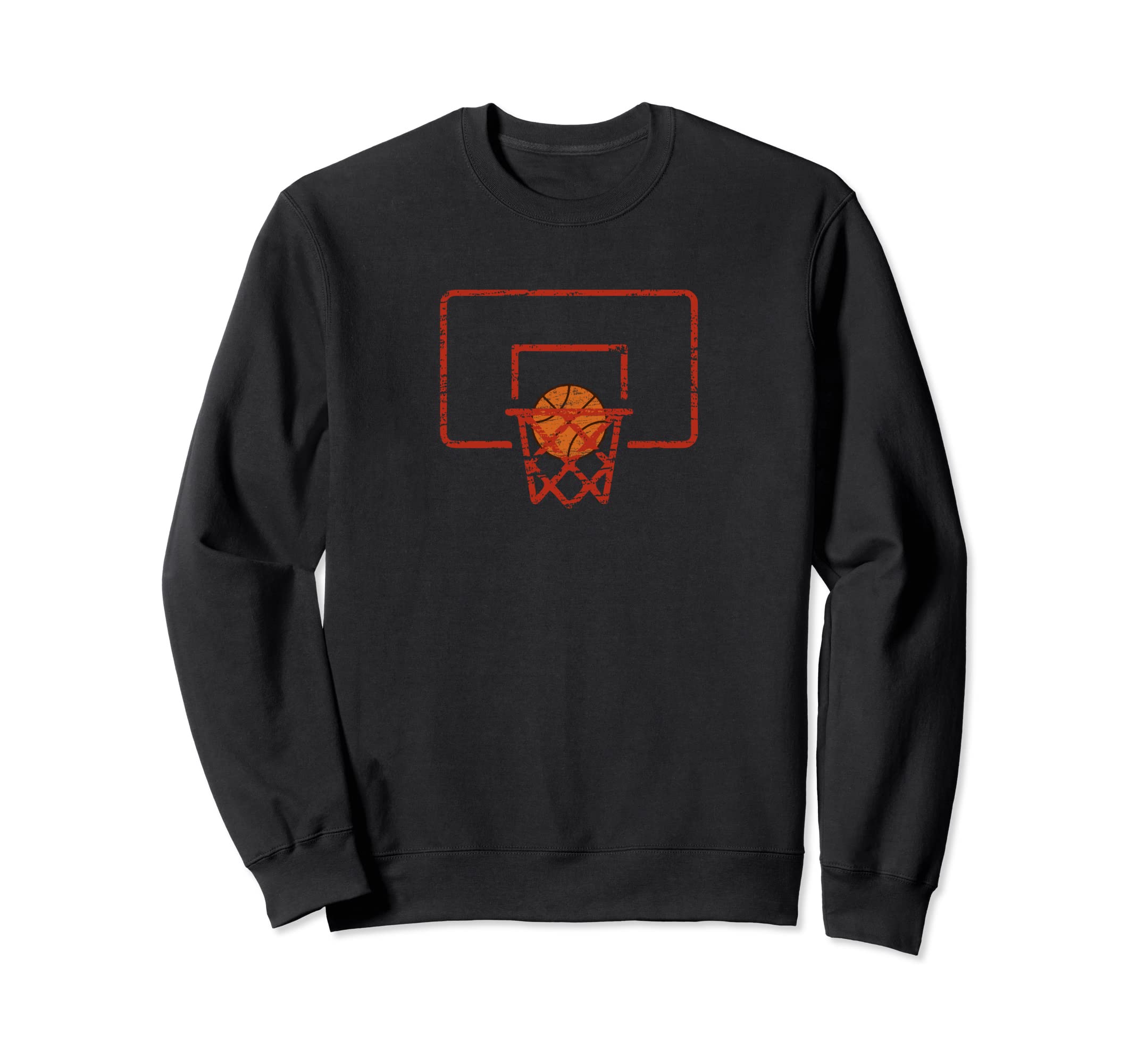 Basketball Hoops And Ball Distressed Sweatshirt - Fun Novelty Design Unisex - T-Shirt, Sweatshirt, Hoodie