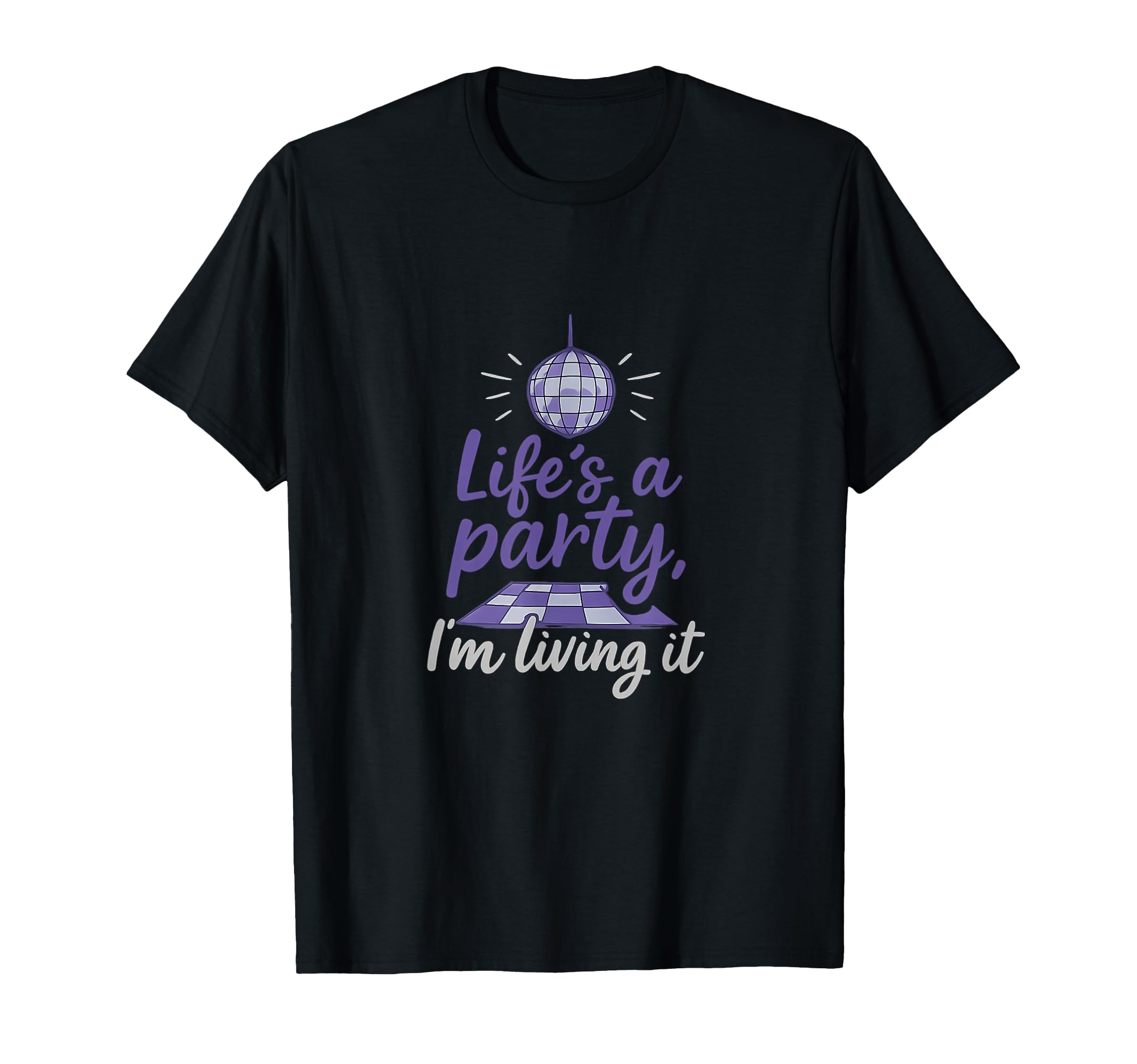 Lifes Party Birthday Disco Ball T-Shirt - Minimalist Print for Adults - T-Shirt, Sweatshirt, Hoodie
