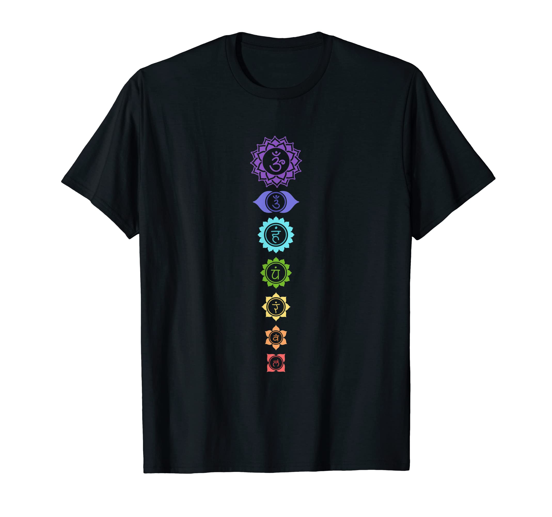 Seven Chakra Crystals Healing Colors Reiki T-Shirt - Graphic Print Unisex - T-Shirt, Sweatshirt, Hoodie