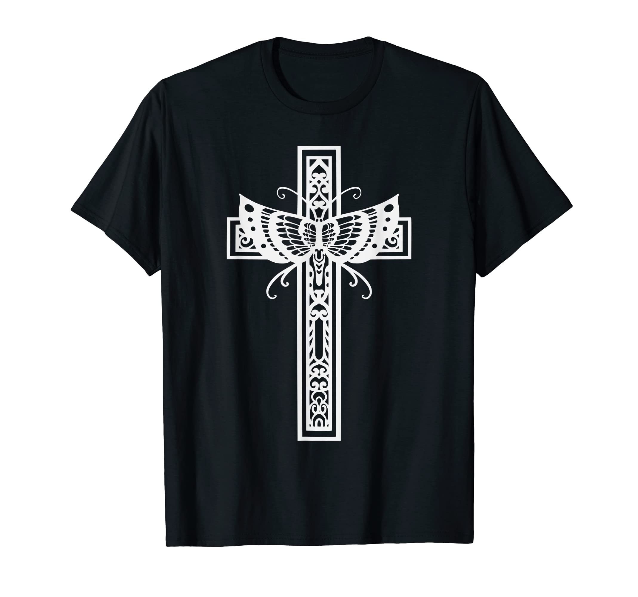 Sacred Cross Moth Goth Horror T-Shirt - Casual Everyday Wear for Adults - T-Shirt, Sweatshirt, Hoodie