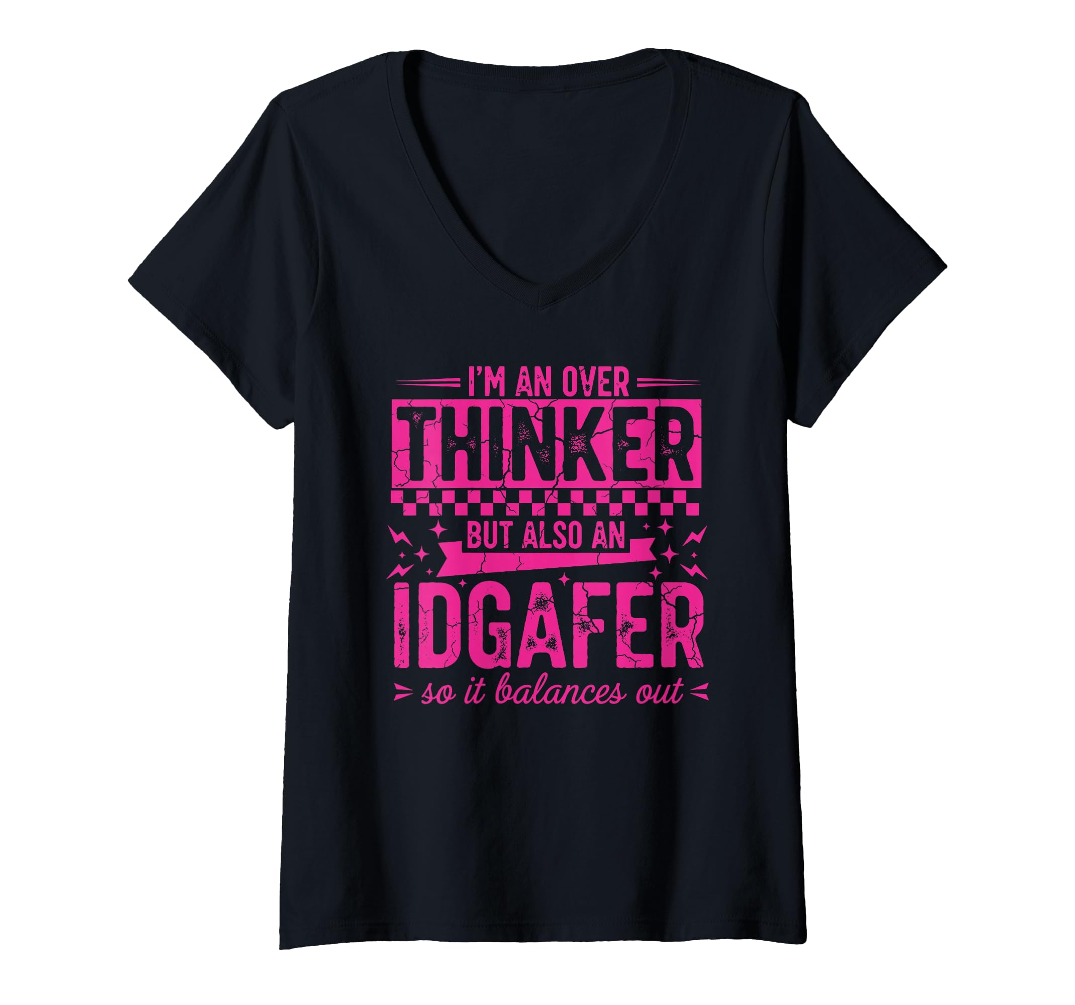 Womens Overthinker Idgaf Balance Funny T-Shirt - Unique Graphic Men Women - T-Shirt, Sweatshirt, Hoodie