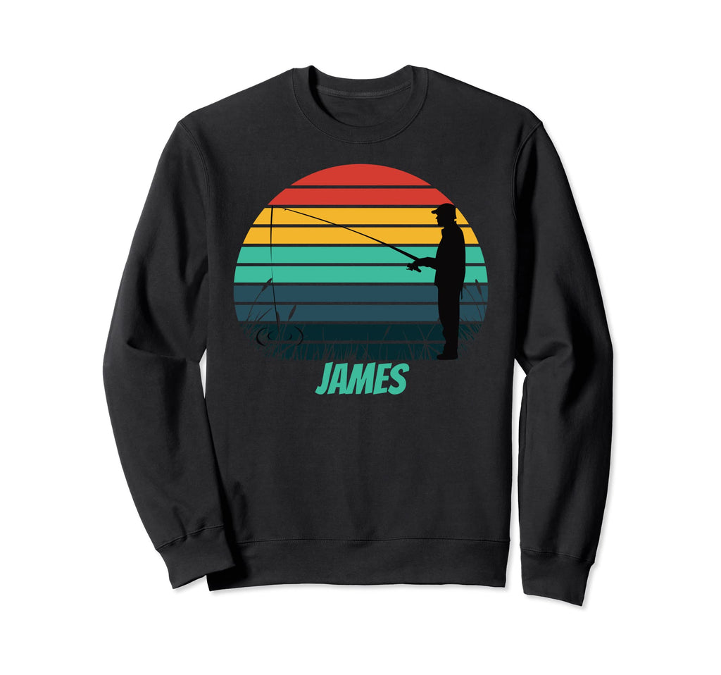 James Fishing Sunset Name Sweatshirt - Trendy Graphic for Adults - T-Shirt, Sweatshirt, Hoodie