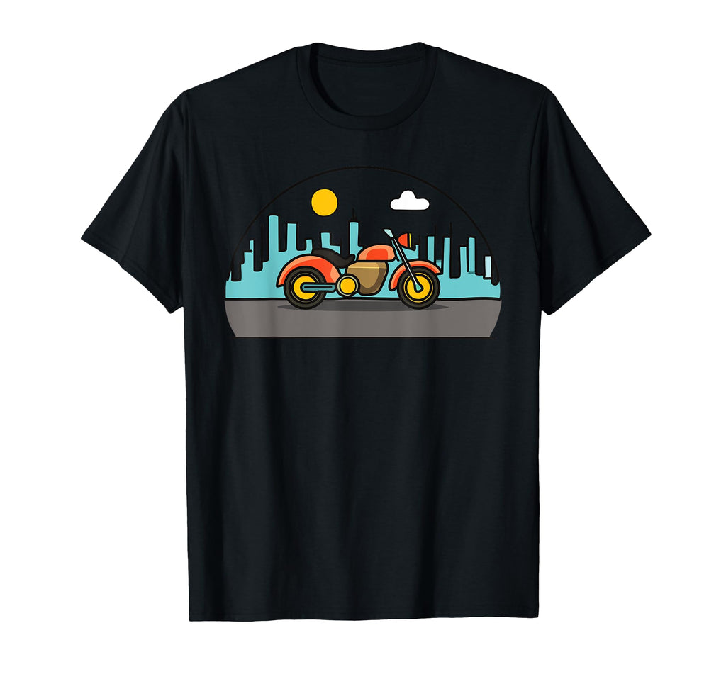 Motorcycle City Skyline Motor Bike T-Shirt - Minimalist Print Men Women - T-Shirt, Sweatshirt, Hoodie
