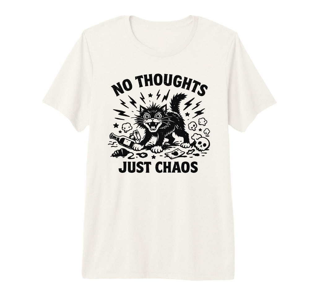 No Thoughts Just Chaos Cat Tri Blend T-Shirt - Aesthetic Graphic Unisex - T-Shirt, Sweatshirt, Hoodie