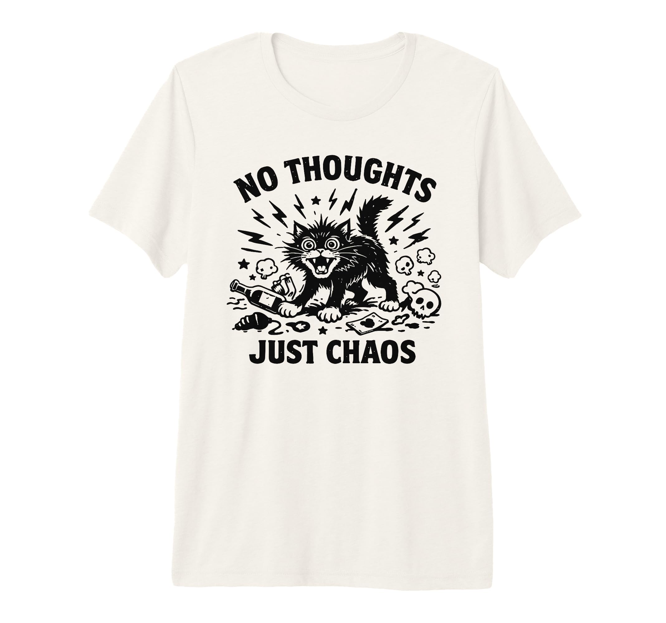 No Thoughts Just Chaos Cat Tri Blend T-Shirt - Aesthetic Graphic Unisex - T-Shirt, Sweatshirt, Hoodie