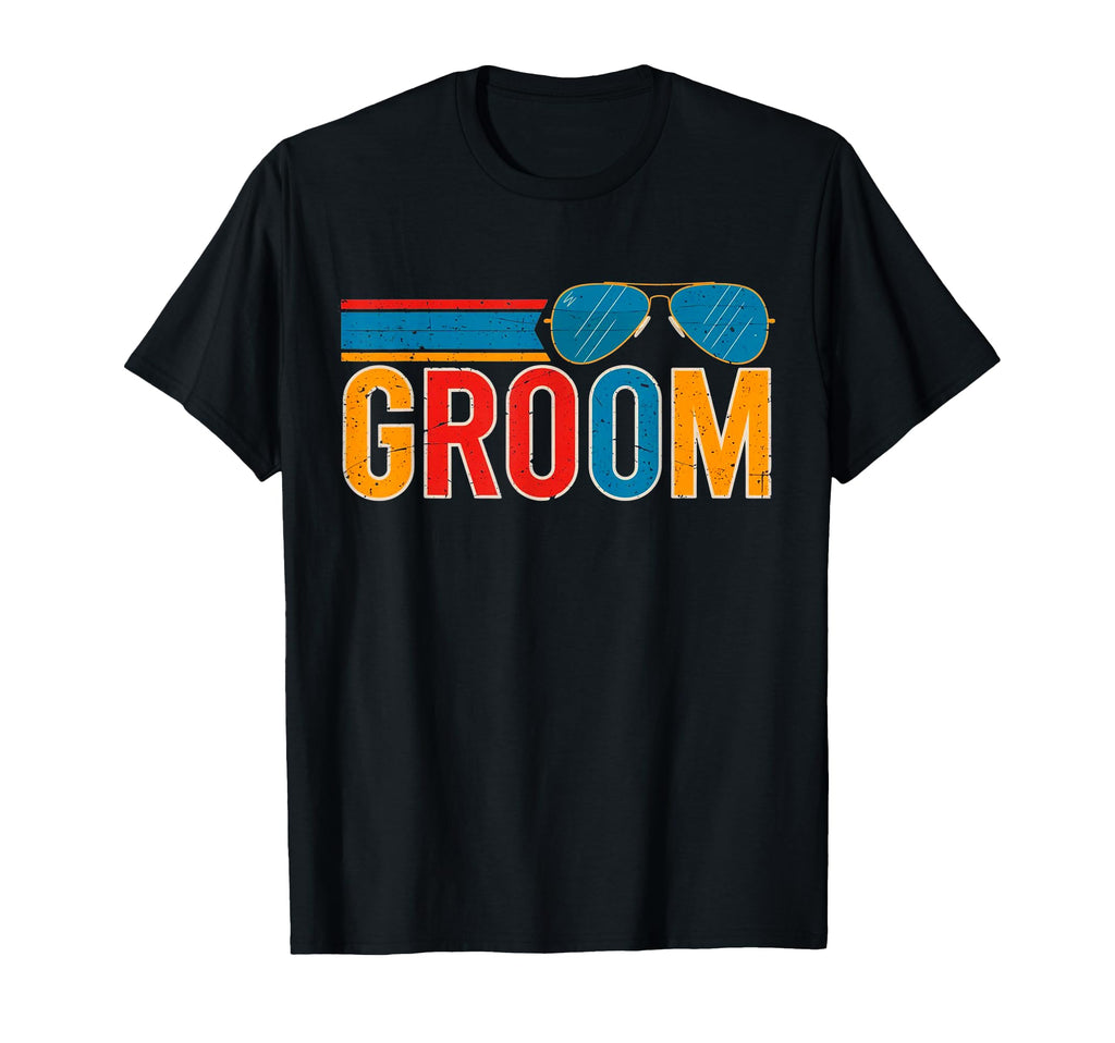 Synthwave Groom Bachelor 80S T-Shirt - Minimalist Print Men Women - T-Shirt, Sweatshirt, Hoodie