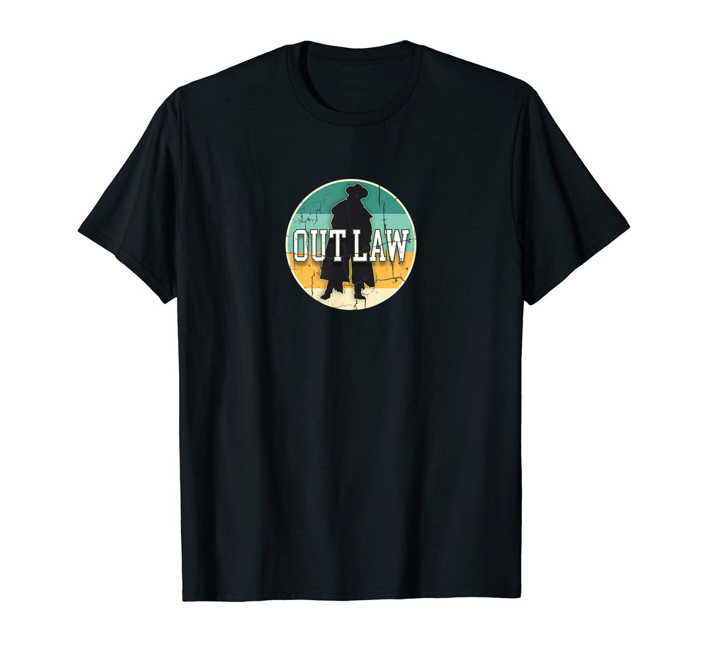 Outlaw Cowboy Wild West Distressed T-Shirt - Novelty Apparel Men Women - T-Shirt, Sweatshirt, Hoodie