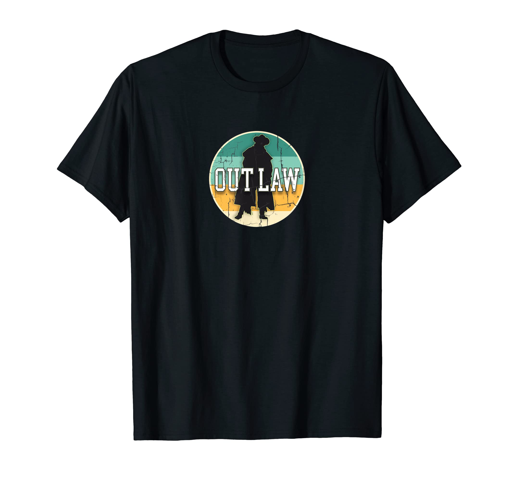 Outlaw Cowboy Wild West Distressed T-Shirt - Novelty Apparel Men Women - T-Shirt, Sweatshirt, Hoodie