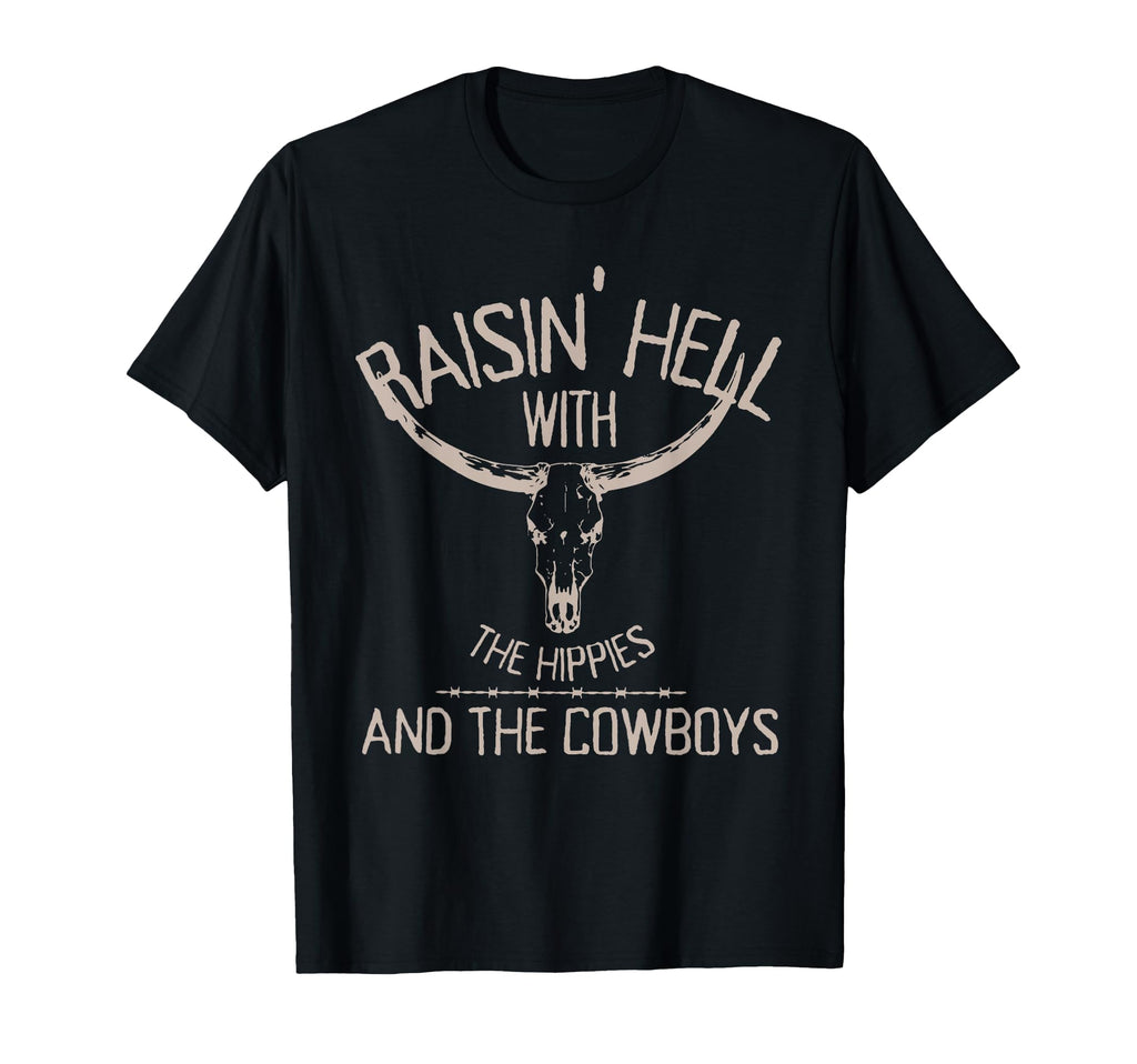 Hippies And Cowboys Western Cowhide T-Shirt - Unique Graphic Unisex - T-Shirt, Sweatshirt, Hoodie