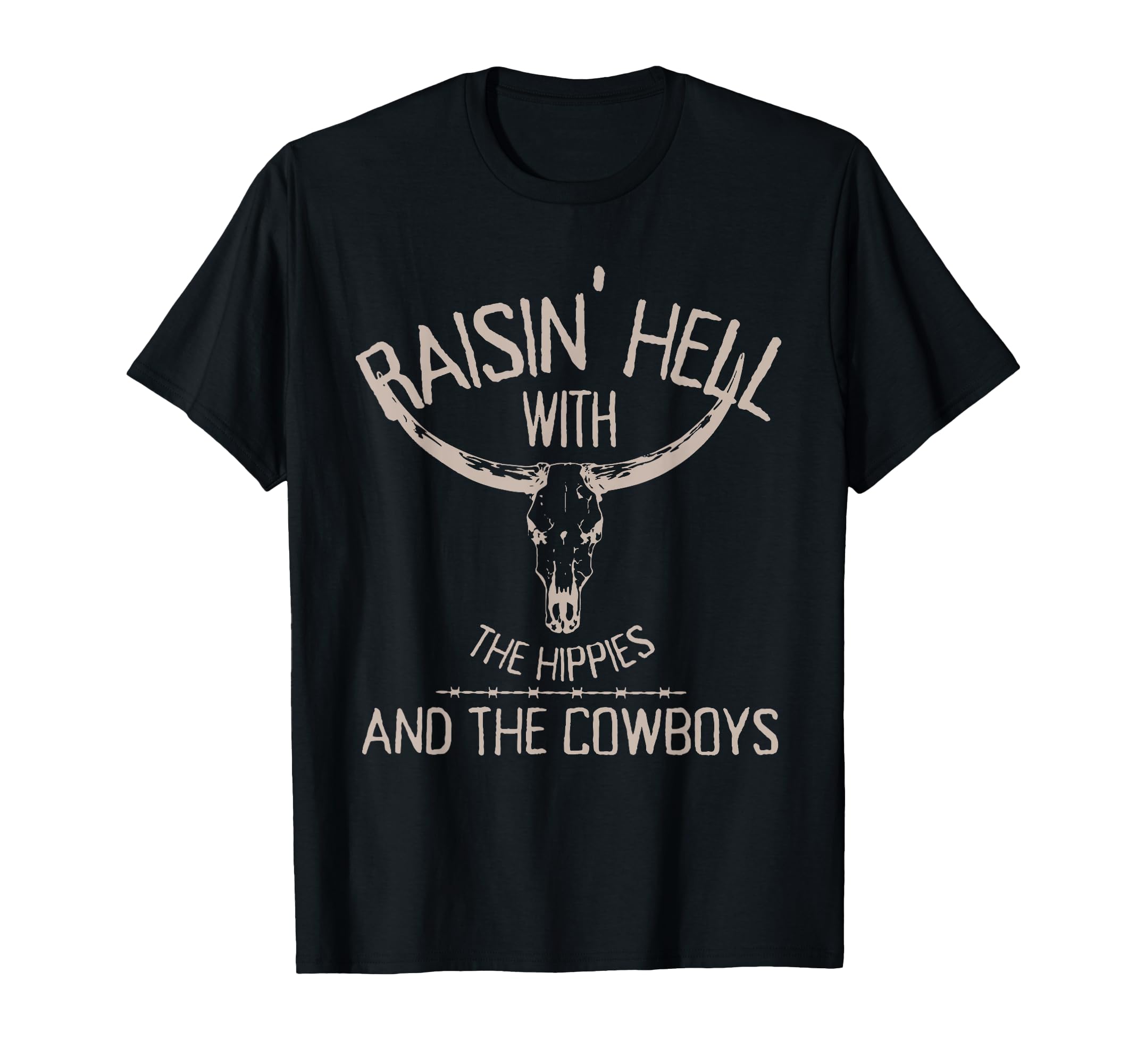 Hippies And Cowboys Western Cowhide T-Shirt - Unique Graphic Unisex - T-Shirt, Sweatshirt, Hoodie