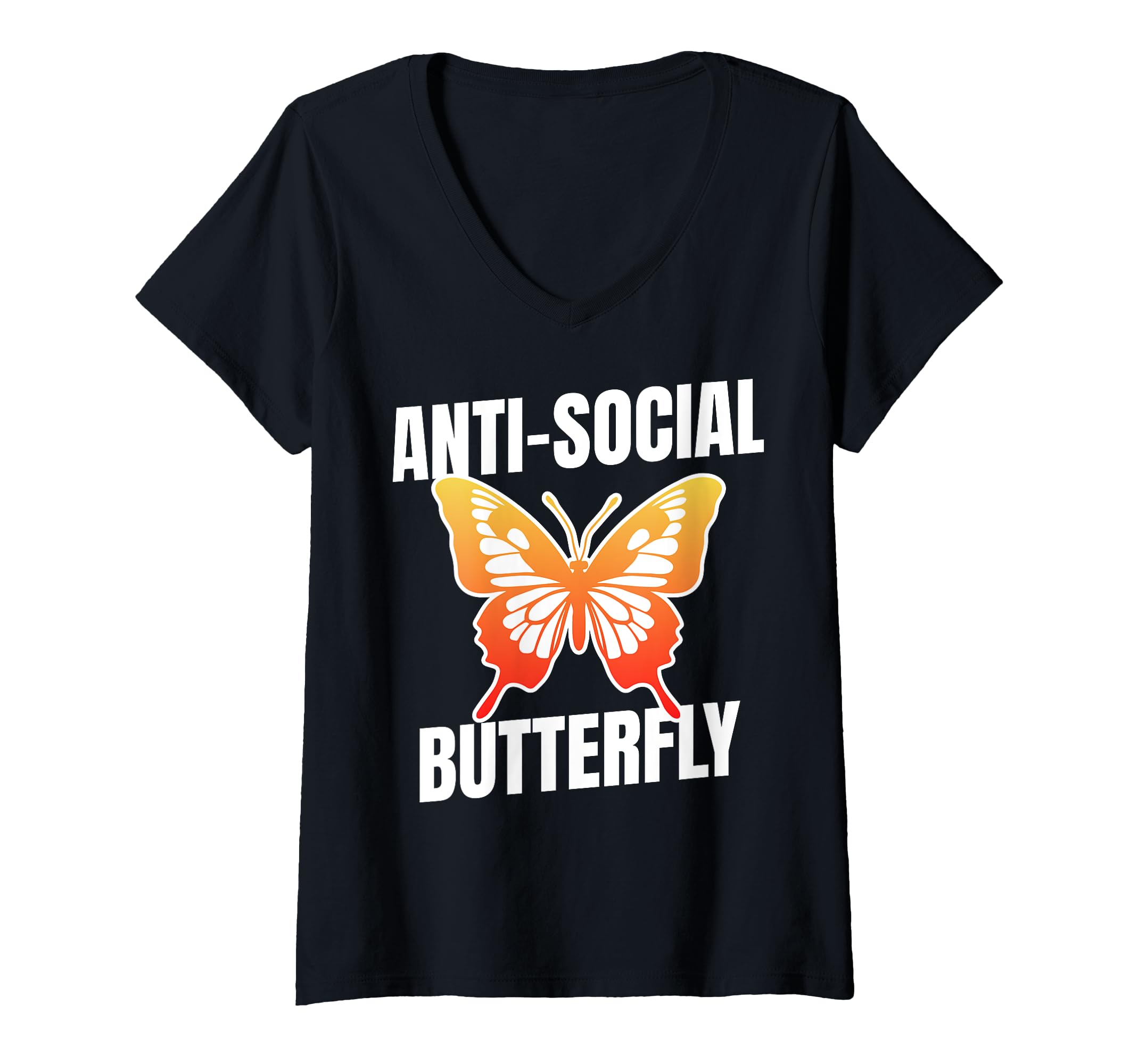 Womens Anti Social Butterfly Funny T-Shirt - Custom Art Print Unisex - T-Shirt, Sweatshirt, Hoodie