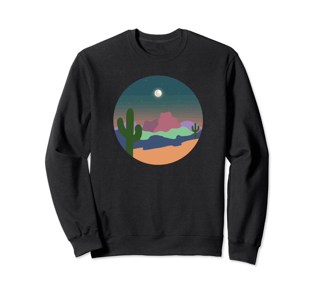 Boho Desert Cactus Moon Western Sweatshirt - Fun Novelty Design Men Women - T-Shirt, Sweatshirt, Hoodie
