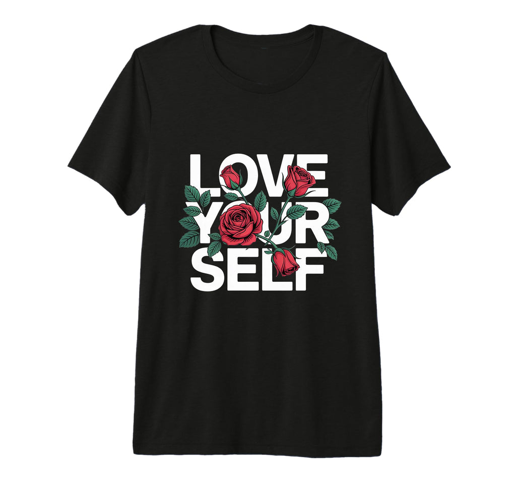 Love Yourself Rose Inspirational Self Love T-Shirt - Graphic Print Unisex - T-Shirt, Sweatshirt, Hoodie