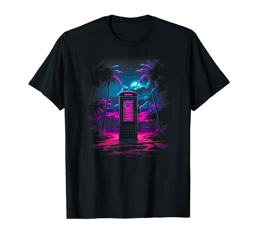 Vaporwave Phone Booth 80S Synthwave 9 T-Shirt - Unique Graphic Unisex - T-Shirt, Sweatshirt, Hoodie