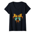 Womens Antisocial Butterfly V Neck T-Shirt - Custom Art Print Unisex - T-Shirt, Sweatshirt, Hoodie