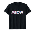 Cat Expression Meow Pop Art Typography T-Shirt - Minimalist Print Unisex - T-Shirt, Sweatshirt, Hoodie