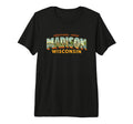 Madison Wisconsin Postcard Tri Blend T-Shirt - Graphic Print for Adults - T-Shirt, Sweatshirt, Hoodie