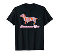 Dachshund Floral Flower Pattern T-Shirt - Custom Art Print for Adults - T-Shirt, Sweatshirt, Hoodie