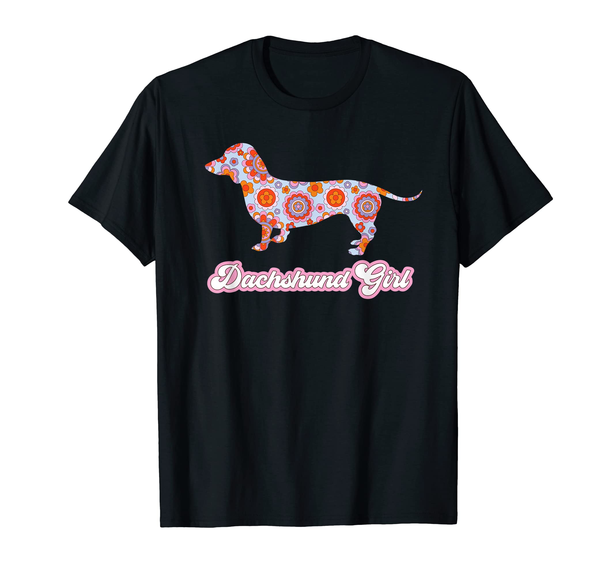 Dachshund Floral Flower Pattern T-Shirt - Custom Art Print for Adults - T-Shirt, Sweatshirt, Hoodie