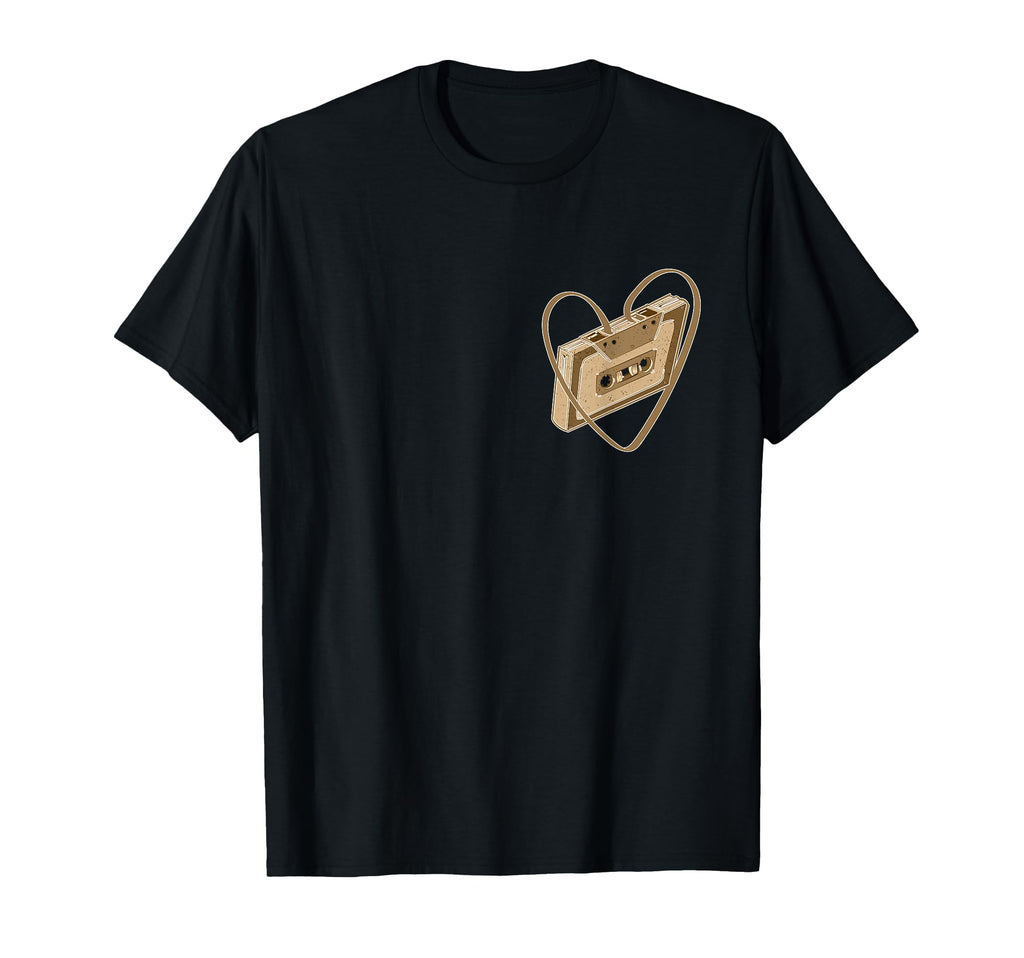 Tan Old School Love Cassette Heart Tan T-Shirt - Graphic Print Men Women - T-Shirt, Sweatshirt, Hoodie