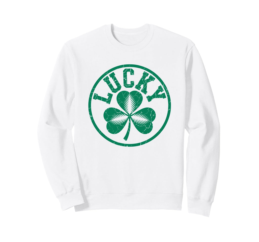 Lucky Four Leaf Clover St Patricks Sweatshirt - Minimalist Print Unisex - T-Shirt, Sweatshirt, Hoodie