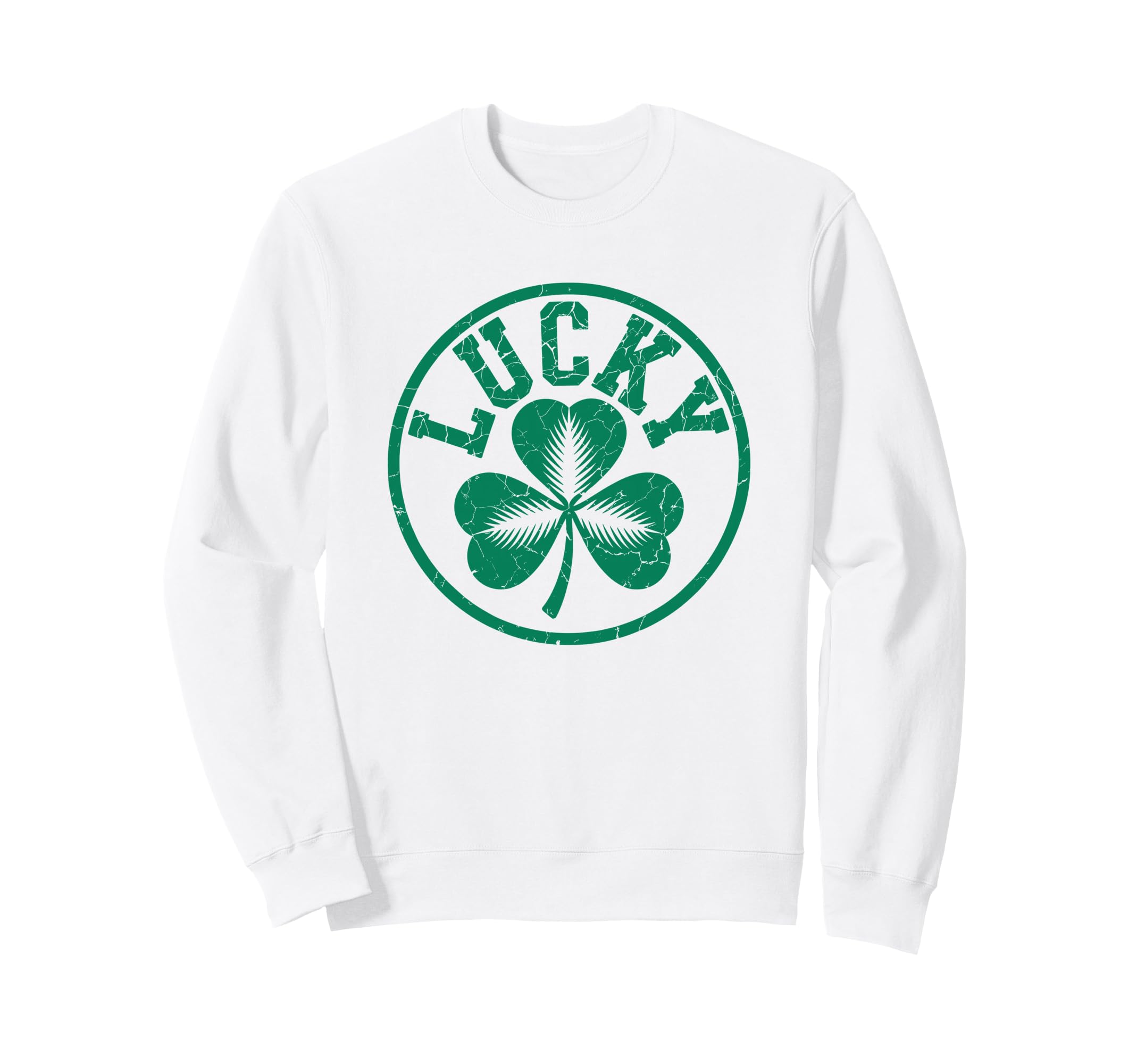 Lucky Four Leaf Clover St Patricks Sweatshirt - Minimalist Print Unisex - T-Shirt, Sweatshirt, Hoodie