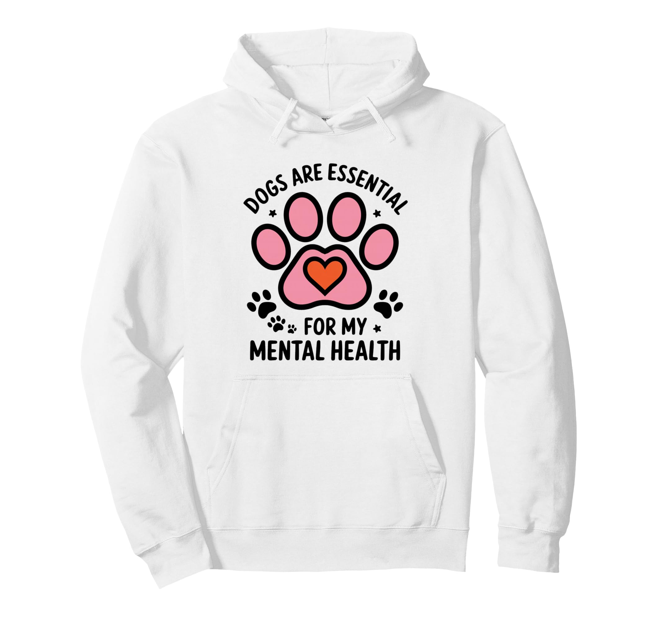Dogs Are My Mental Health Paw Heart Hoodie - Aesthetic Graphic for Adults - T-Shirt, Sweatshirt, Hoodie