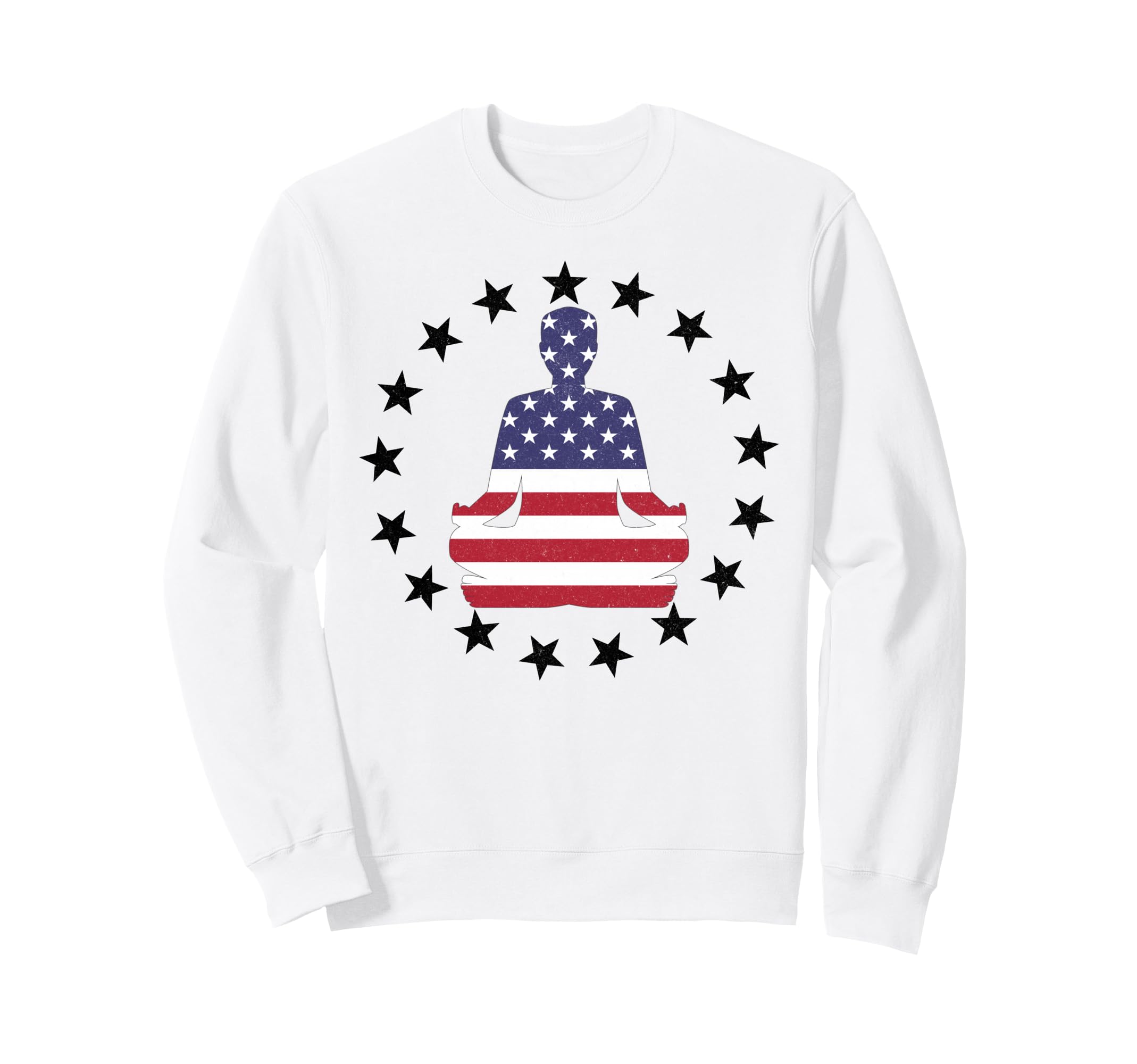 Patriotic Yoga Pose American Sweatshirt - Fun Novelty Design Men Women - T-Shirt, Sweatshirt, Hoodie
