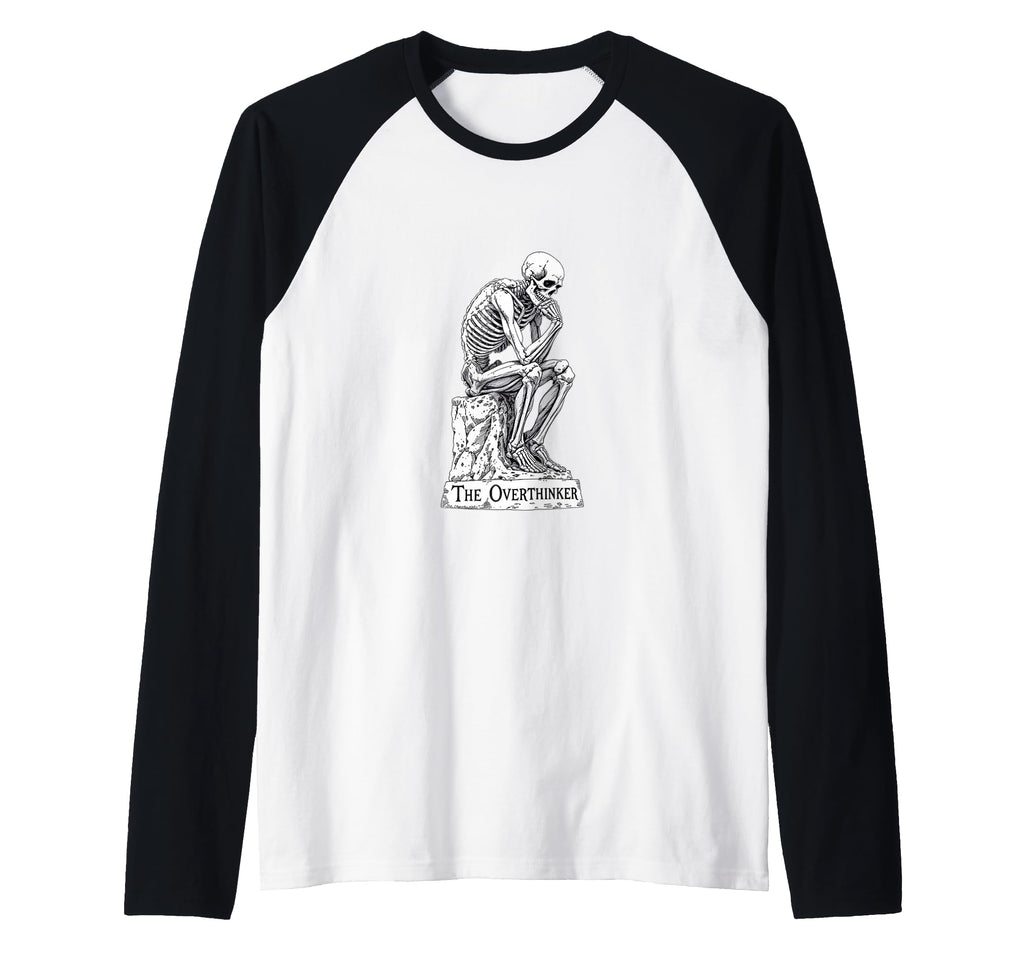Skeleton Overthinker Funny Dark Hoodie - Casual Everyday Wear for Adults - T-Shirt, Sweatshirt, Hoodie